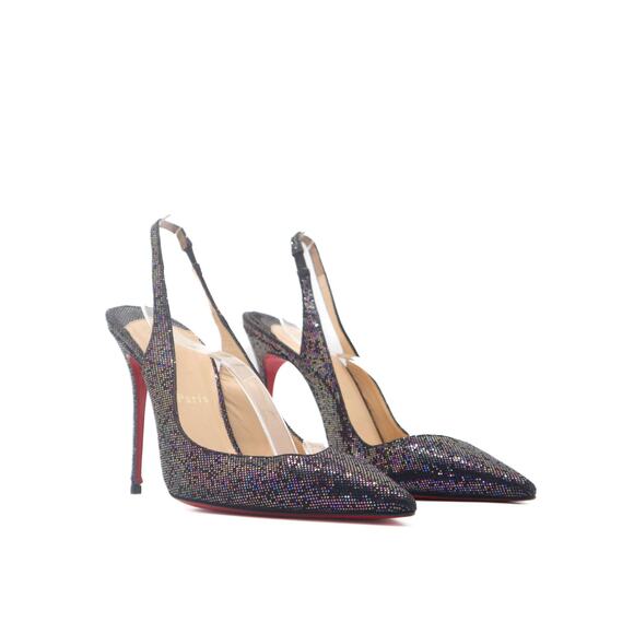 Christian Louboutin Cornielle Mirco-Sequin Multicolor Slingback Heels 39 - Picture 2 of 13
